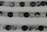 CRU302 15.5 inches 6mm round black rutilated quartz beads