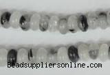 CRU323 15.5 inches 5*8mm rondelle black rutilated quartz beads