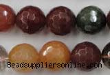 CRU416 15.5 inches 16mm faceted round Multicolor rutilated quartz beads