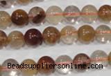 CRU454 15.5 inches 9mm round Multicolor rutilated quartz beads