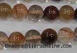 CRU456 15.5 inches 12mm round Multicolor rutilated quartz beads