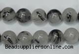 CRU53 15.5 inches 10mm round black rutilated quartz beads wholesale