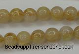 CRU551 15.5 inches 6mm round golden rutilated quartz beads