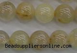 CRU583 15.5 inches 10mm round golden rutilated quartz beads