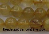 CRU604 15.5 inches 10mm round golden rutilated quartz beads