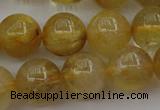 CRU605 15.5 inches 11mm round golden rutilated quartz beads