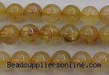 CRU611 15.5 inches 6mm round golden rutilated quartz beads