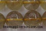 CRU615 15.5 inches 14mm round golden rutilated quartz beads