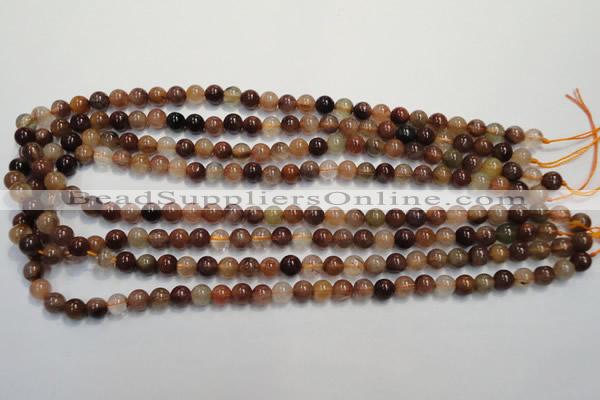 CRU652 15.5 inches 7mm round Multicolor rutilated quartz beads