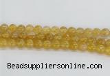 CRU661 15.5 inches 10mm round golden rutilated quartz beads