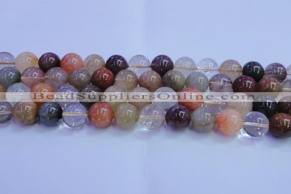 CRU755 15.5 inches 14mm round Multicolor rutilated quartz beads