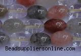 CRU760 15.5 inches 8*10mm rice Multicolor rutilated quartz beads