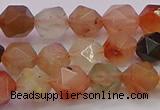 CRU767 15.5 inches 8mm faceted nuggets mixed rutilated quartz beads