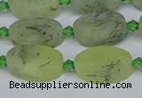 CRU781 15.5 inches 10*16mm oval green rutilated quartz beads