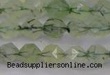 CRU791 15.5 inches 6mm faceted nuggets green rutilated quartz beads