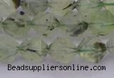 CRU792 15.5 inches 8mm faceted nuggets green rutilated quartz beads