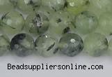 CRU802 15.5 inches 8mm faceted round prehnite gemstone beads