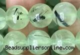 CRU812 15.5 inches 8mm round green rutilated quartz beads