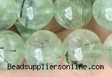 CRU814 15.5 inches 12mm round green rutilated quartz beads