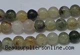 CRU900 15.5 inches 4mm round green rutilated quartz beads wholesale