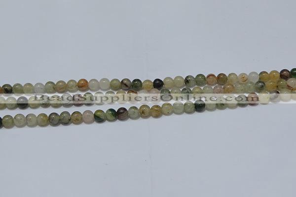 CRU900 15.5 inches 4mm round green rutilated quartz beads wholesale