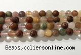 CRU913 15.5 inches 10mm faceted round mixed rutilated quartz beads