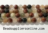 CRU915 15.5 inches 12mm faceted round mixed rutilated quartz beads