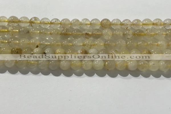 CRU926 15.5 inches 6mm round golden rutilated quartz beads wholesale