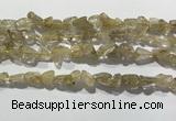 CRU929 15.5 inches 6*8mm - 10*12mm chips golden rutilated quartz beads