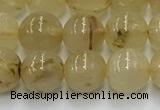 CRU951 15.5 inches 7mm round golden rutilated quartz beads