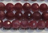 CRZ1011 15.5 inches 5.3mm - 5.8mm faceted round AAA grade ruby beads