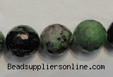 CRZ110 15.5 inches 16mm faceted round ruby zoisite gemstone beads