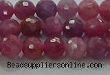 CRZ1122 15.5 inches 6mm faceted round natural ruby gemstone beads