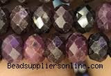 CRZ1137 15.5 inches 4*6mm faceted rondelle ruby gemstone beads