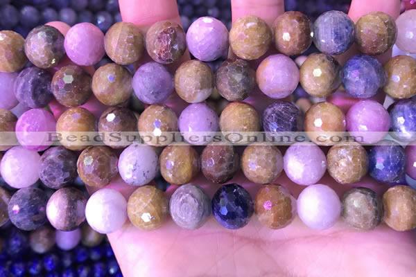 CRZ1144 15.5 inches 10mm faceted round ruby sapphire beads