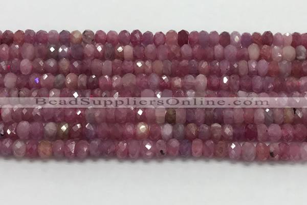 CRZ1150 15.5 inches 3*5mm faceted rondelle natural ruby beads