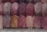 CRZ1153 15.5 inches 4*8mm faceted rondelle natural ruby beads