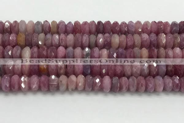 CRZ1154 15.5 inches 5*9mm faceted rondelle natural ruby beads