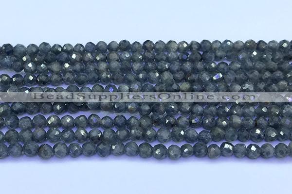 CRZ1174 15 inches 4mm faceted round sapphire beads