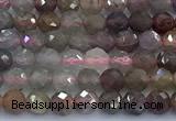 CRZ1204 15 inches 4mm faceted round ruby sapphire beads