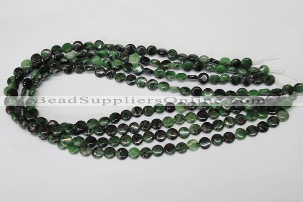 CRZ23 15.5 inches 8mm flat round ruby zoisite gemstone beads