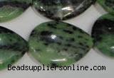 CRZ490 15.5 inches 22*30mm flat teardrop ruby zoisite gemstone beads