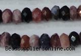 CRZ522 15.5 inches 4*6mm faceted rondelle natural ruby sapphire beads