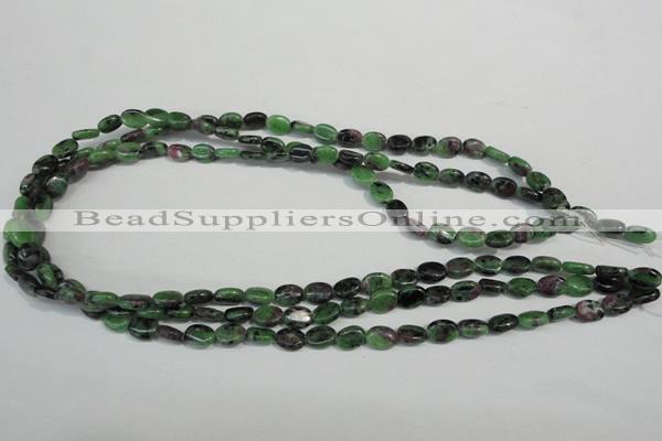 CRZ59 15.5 inches 6*8mm oval ruby zoisite gemstone beads