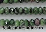 CRZ702 15 inches 5*8mm faceted rondelle ruby zoisite gemstone beads