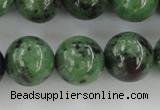 CRZ725 15.5 inches 14mm round ruby zoisite gemstone beads