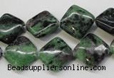 CRZ73 15.5 inches 14*14mm diamond ruby zoisite gemstone beads