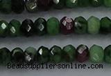 CRZ752 15.5 inches 3*5mm faceted rondelle ruby zoisite beads