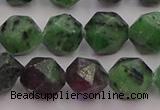 CRZ764 15.5 inches 12mm faceted nuggets ruby zoisite gemstone beads