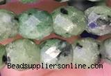 CRZ785 15.5 inches 6*6mm faceted drum ruby zoisite beads